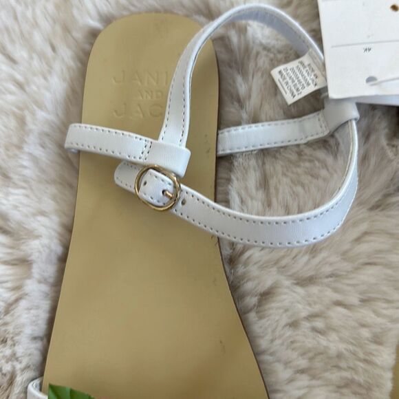 Janie & Jack Flower Sandal White Size 4K - Picture 4 of 6